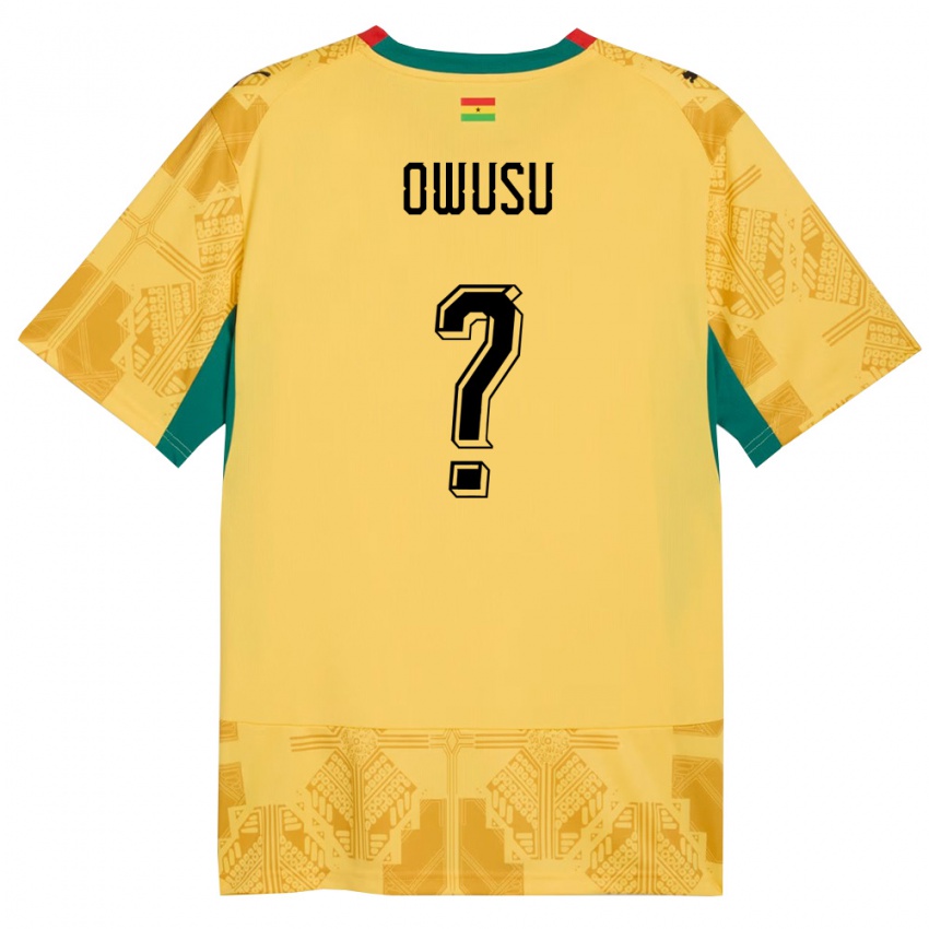 גברים גאנה אלישע אווסו #0 צהוב אדום שחור הרחק ג'רזי 26-28 חולצה קצרה