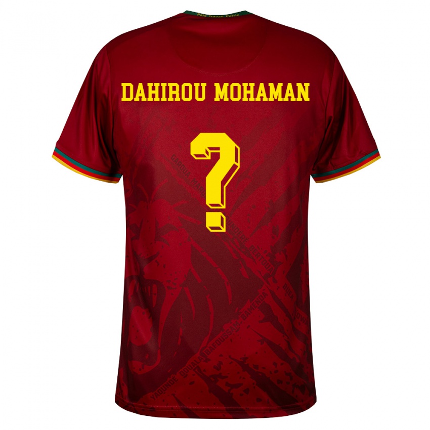 גברים קמרון Nourou Dahirou Mohaman #0 אדום עמוק ירוק צהוב הרחק ג'רזי 26-28 חולצה קצרה