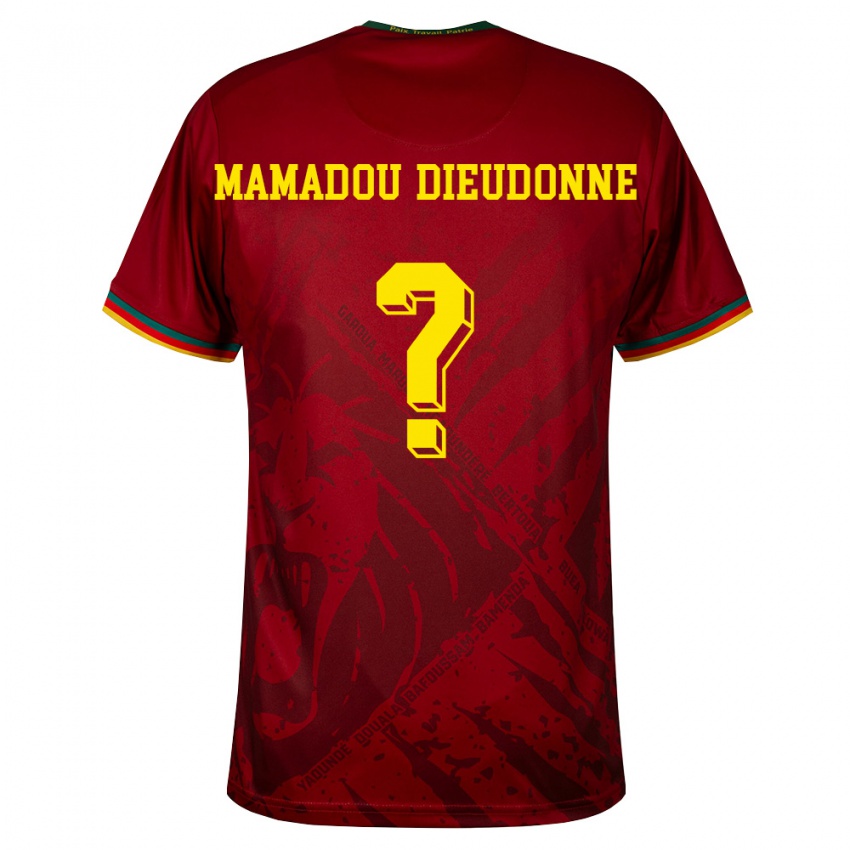 גברים קמרון Malik Mamadou Dieudonne #0 אדום עמוק ירוק צהוב הרחק ג'רזי 26-28 חולצה קצרה