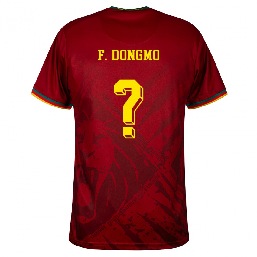 גברים קמרון Fabien Dongmo #0 אדום עמוק ירוק צהוב הרחק ג'רזי 26-28 חולצה קצרה