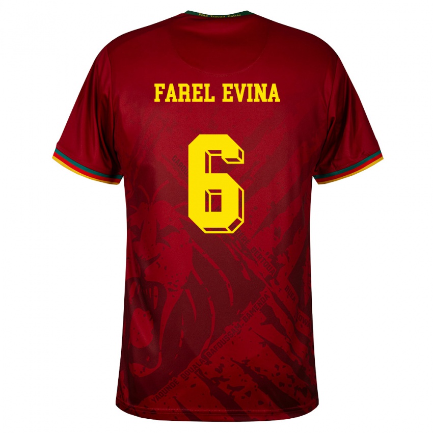 גברים קמרון Sony Farel Evina #6 אדום עמוק ירוק צהוב הרחק ג'רזי 26-28 חולצה קצרה