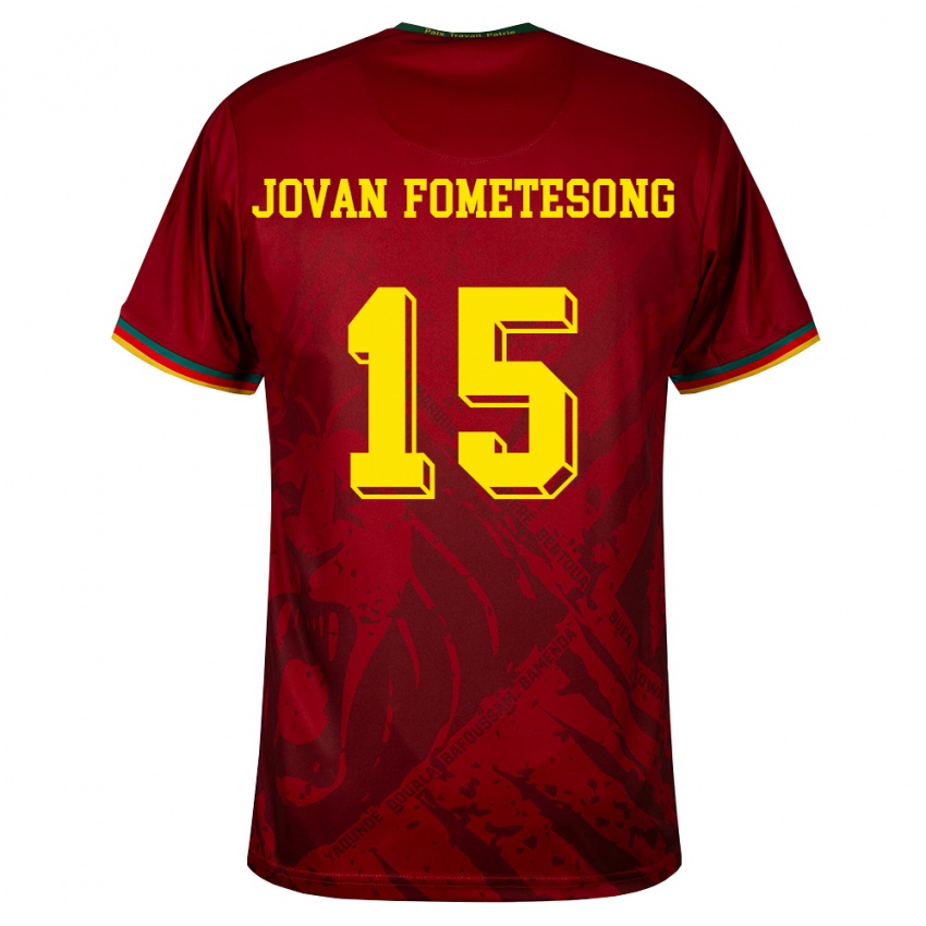 גברים קמרון Ralph Jovan Fometesong #15 אדום עמוק ירוק צהוב הרחק ג'רזי 26-28 חולצה קצרה