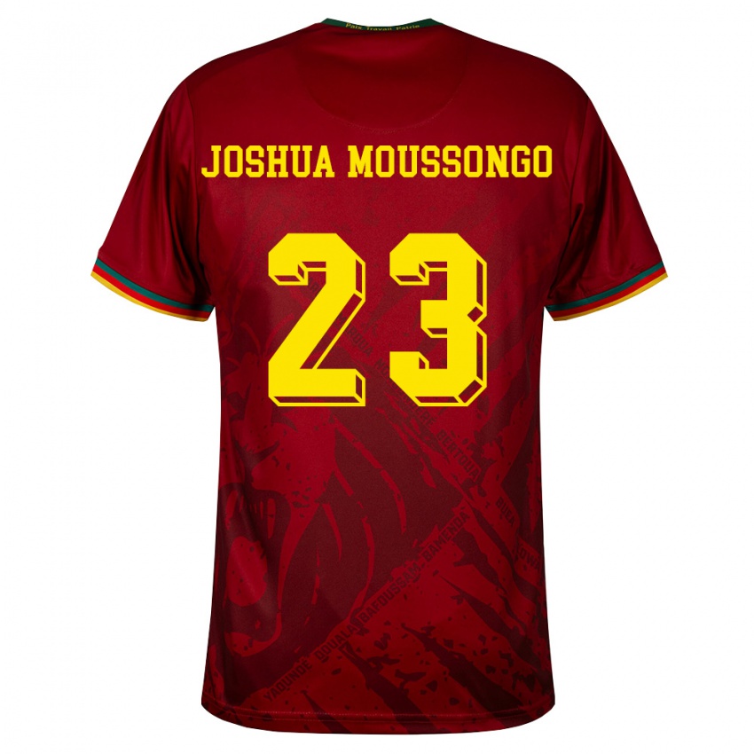 גברים קמרון Fonda Joshua Moussongo #23 אדום עמוק ירוק צהוב הרחק ג'רזי 26-28 חולצה קצרה