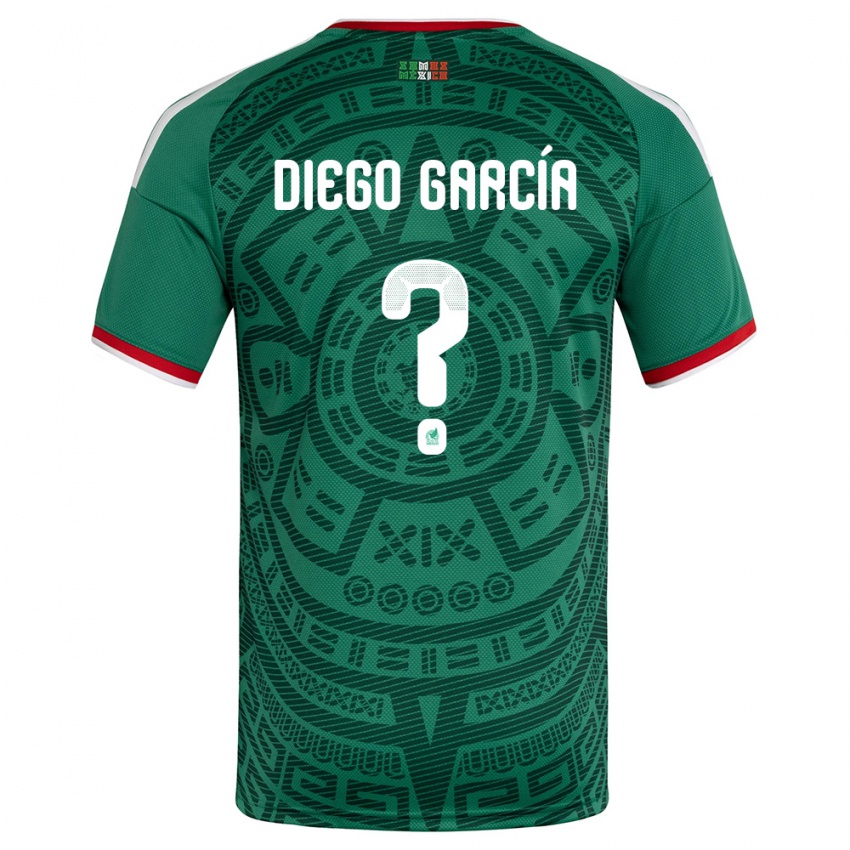 נשים מקסיקו Diego García #0 ירוק לבן אדום ג'רזי ביתית 26-28 חולצה קצרה
