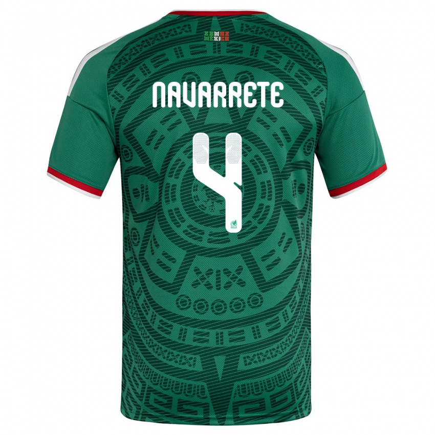 נשים מקסיקו Luis Navarrete #4 ירוק לבן אדום ג'רזי ביתית 26-28 חולצה קצרה