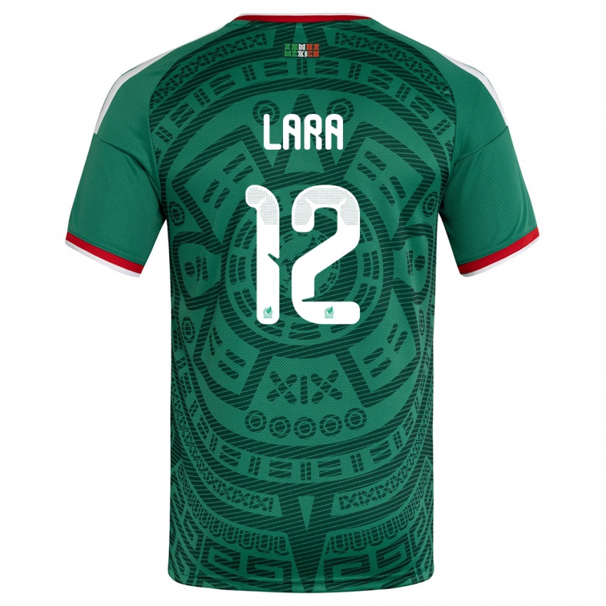 נשים מקסיקו Pablo Lara #12 ירוק לבן אדום ג'רזי ביתית 26-28 חולצה קצרה