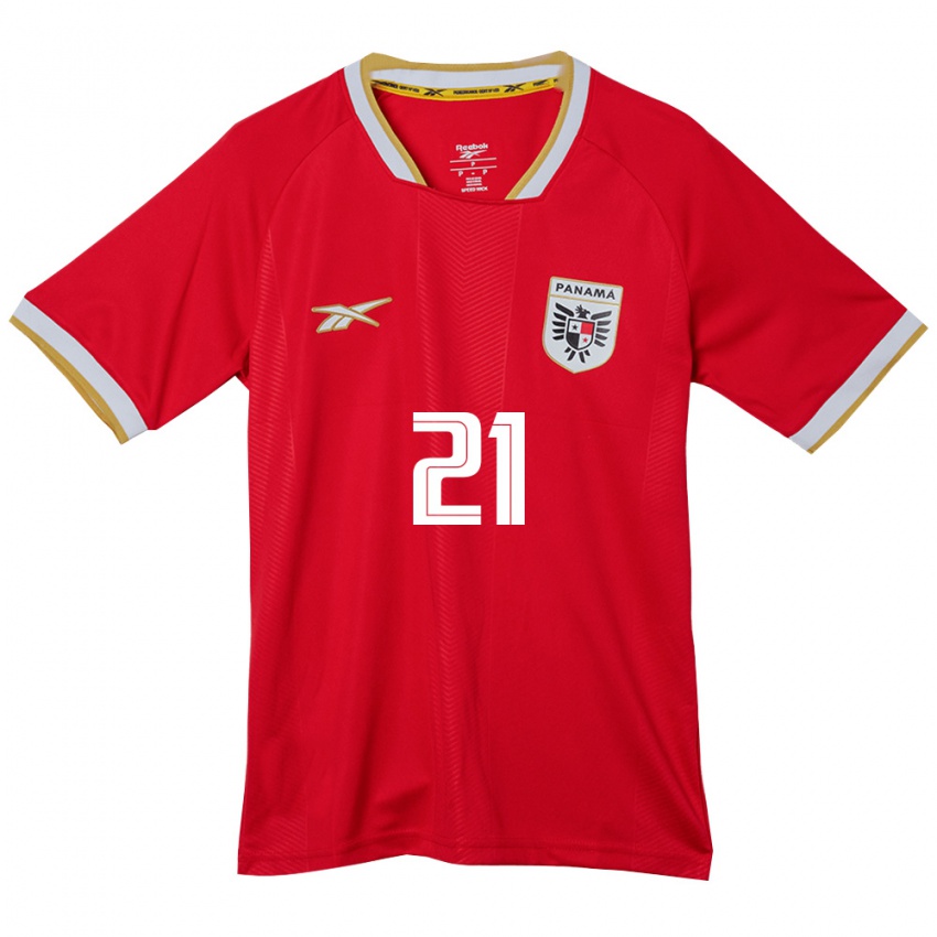 נשים פנמה Daniel Giannotti #21 אדום חום לבן ג'רזי ביתית 26-28 חולצה קצרה