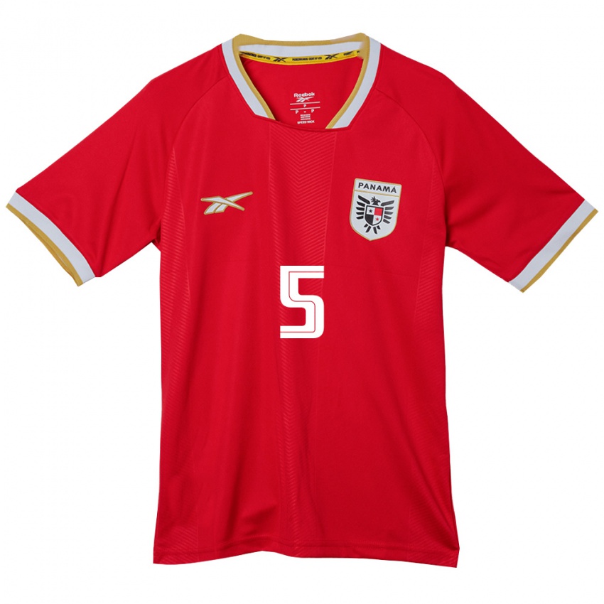 נשים פנמה Lucas Norte #5 אדום חום לבן ג'רזי ביתית 26-28 חולצה קצרה