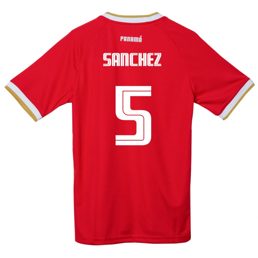 נשים פנמה Leydis Sánchez #5 אדום חום לבן ג'רזי ביתית 26-28 חולצה קצרה