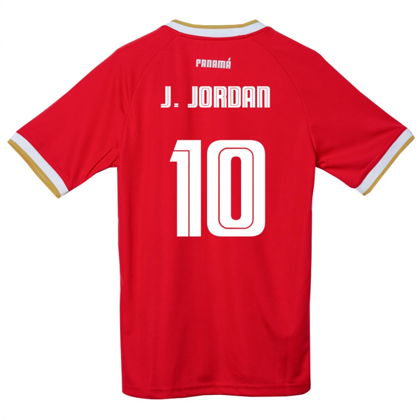 נשים פנמה Jasio Jordan #10 אדום חום לבן ג'רזי ביתית 26-28 חולצה קצרה