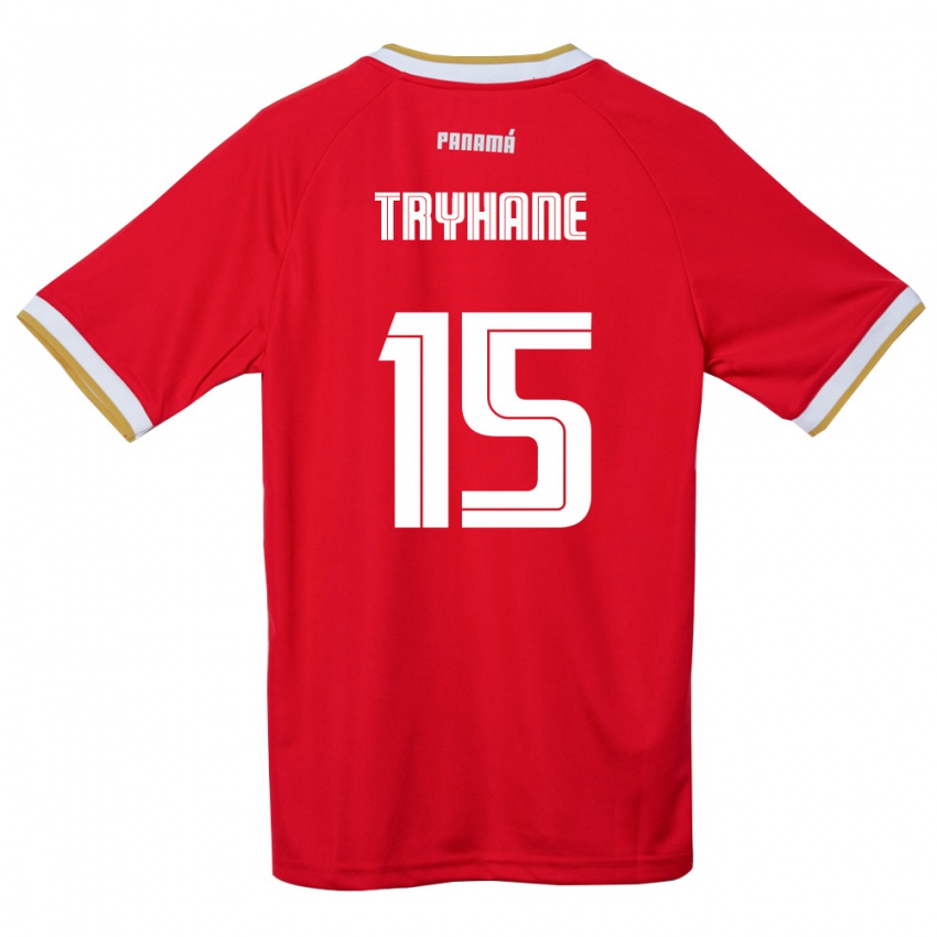 נשים פנמה Izaura Tryhane #15 אדום חום לבן ג'רזי ביתית 26-28 חולצה קצרה