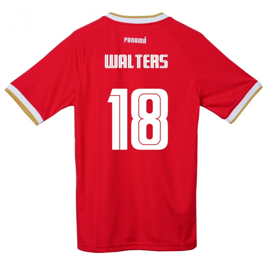 נשים פנמה Kairo Walters #18 אדום חום לבן ג'רזי ביתית 26-28 חולצה קצרה