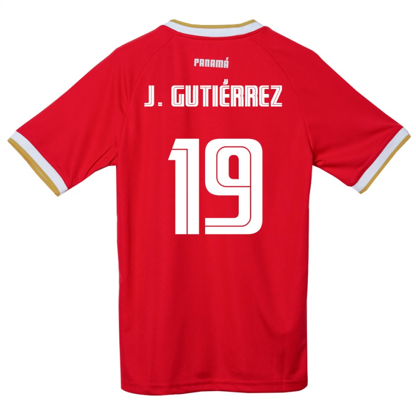 נשים פנמה Jorge Gutiérrez #19 אדום חום לבן ג'רזי ביתית 26-28 חולצה קצרה