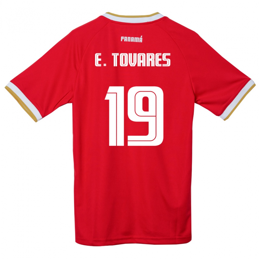 נשים פנמה Edgardo Tovares #19 אדום חום לבן ג'רזי ביתית 26-28 חולצה קצרה