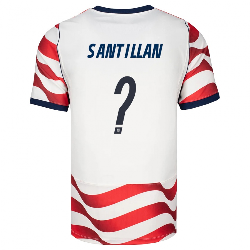 נשים ארצות הברית Noe Santillan #0 אדום לבן שחור ג'רזי ביתית 26-28 חולצה קצרה