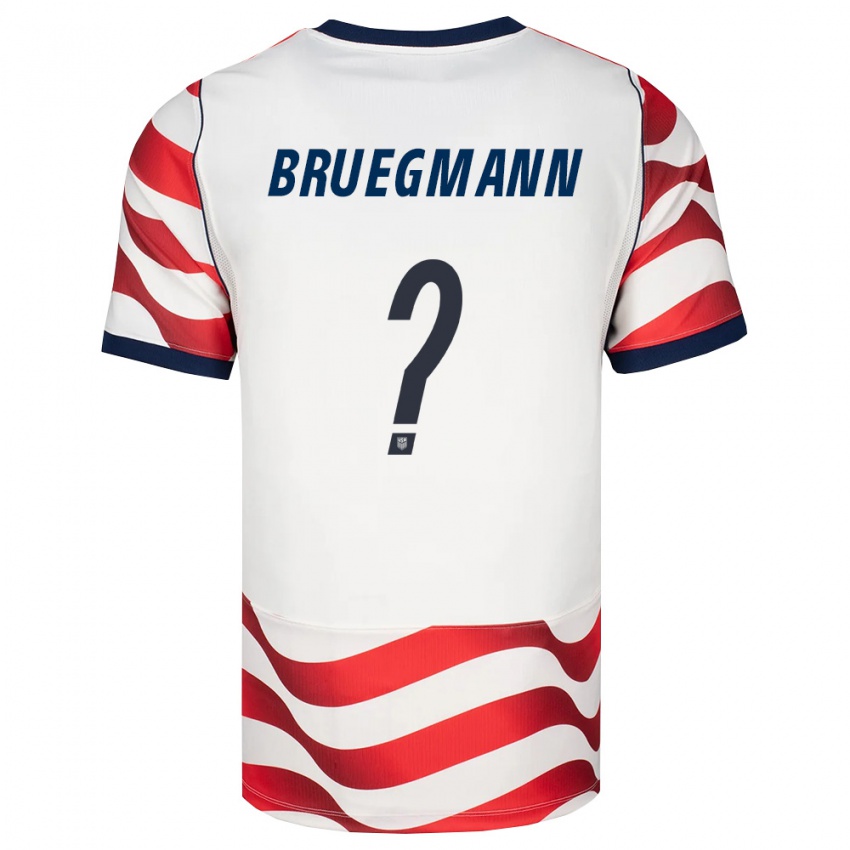 נשים ארצות הברית Lukas Bruegmann #0 אדום לבן שחור ג'רזי ביתית 26-28 חולצה קצרה