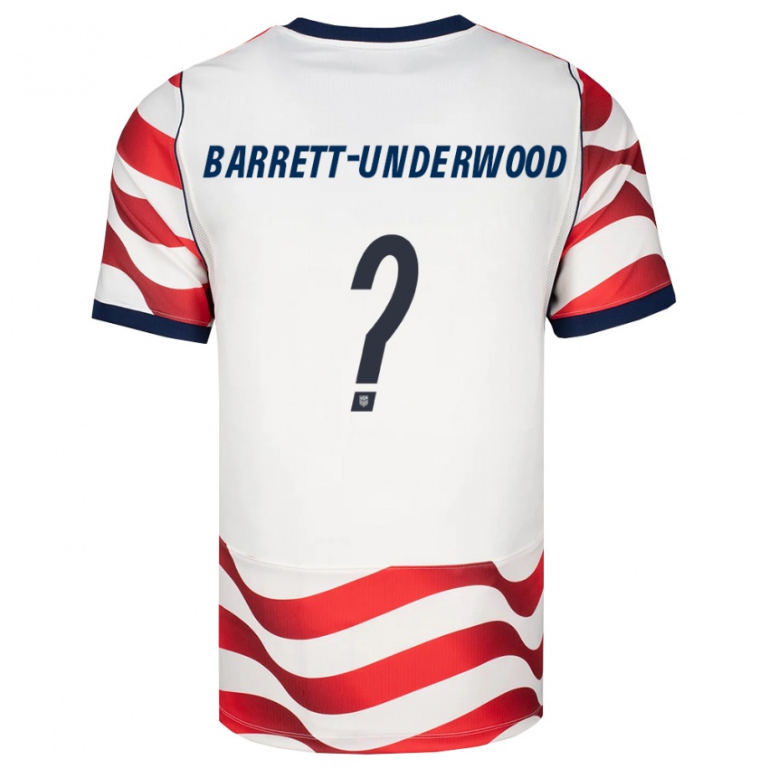 נשים ארצות הברית Keehan Barrett-Underwood #0 אדום לבן שחור ג'רזי ביתית 26-28 חולצה קצרה