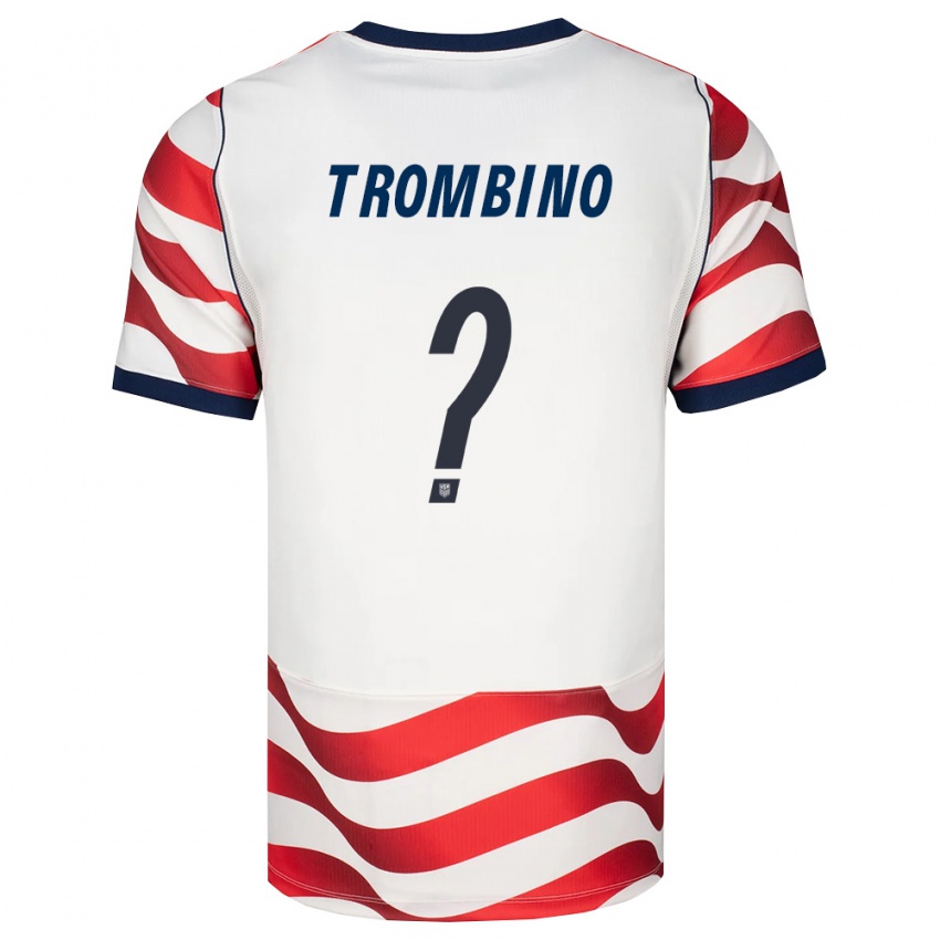 נשים ארצות הברית Caleb Trombino #0 אדום לבן שחור ג'רזי ביתית 26-28 חולצה קצרה