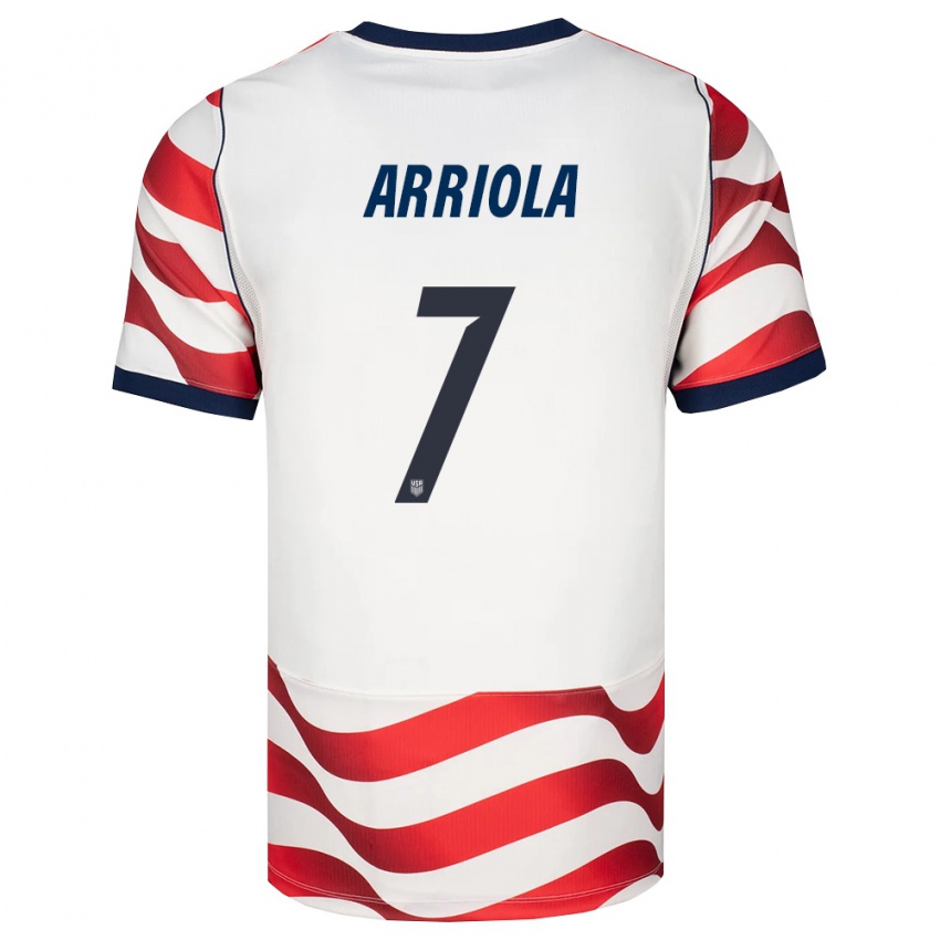 נשים ארצות הברית פול אריולה #7 אדום לבן שחור ג'רזי ביתית 26-28 חולצה קצרה