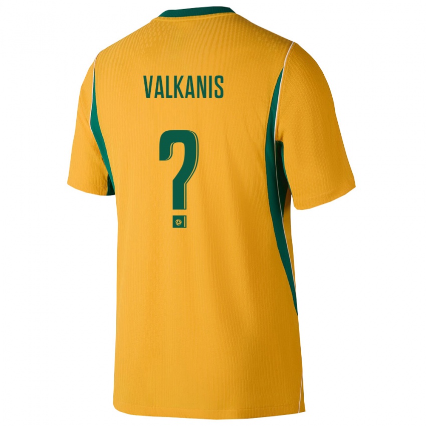 נשים אוֹסטְרַלִיָה Dimitri Valkanis #0 צהוב ירוק ג'רזי ביתית 26-28 חולצה קצרה