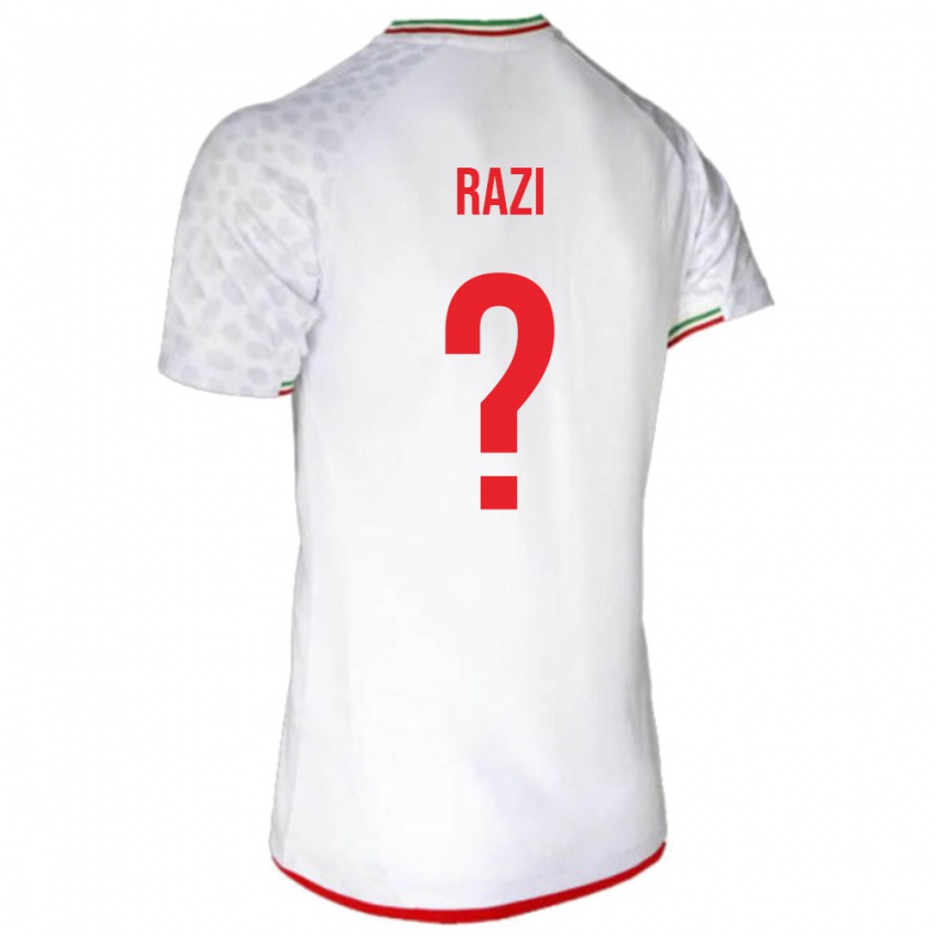 נשים איראן Vihan Razi #0 לבן אדום ג'רזי ביתית 26-28 חולצה קצרה