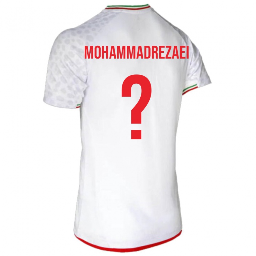 נשים איראן Hossein Mohammadrezaei #0 לבן אדום ג'רזי ביתית 26-28 חולצה קצרה