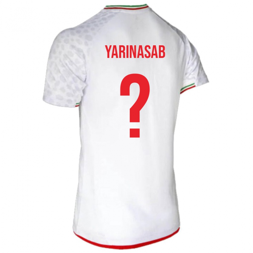 נשים איראן Alireza Yarinasab #0 לבן אדום ג'רזי ביתית 26-28 חולצה קצרה