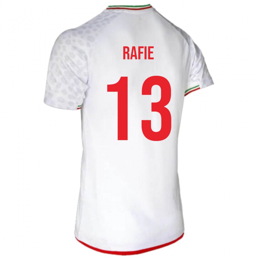 נשים איראן Abbas Rafie #13 לבן אדום ג'רזי ביתית 26-28 חולצה קצרה