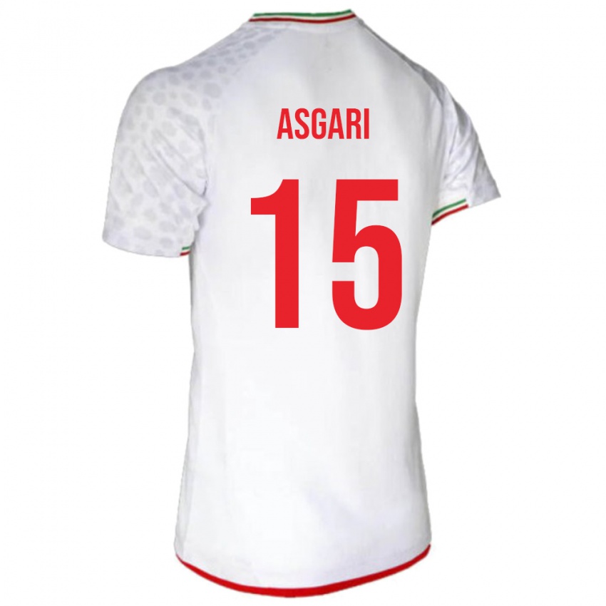 נשים איראן מוחמד אסגרי #15 לבן אדום ג'רזי ביתית 26-28 חולצה קצרה