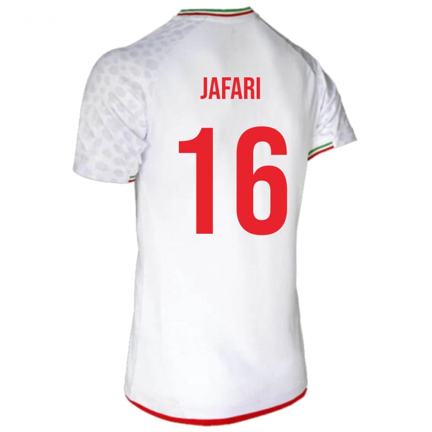 נשים איראן Yasan Jafari #16 לבן אדום ג'רזי ביתית 26-28 חולצה קצרה