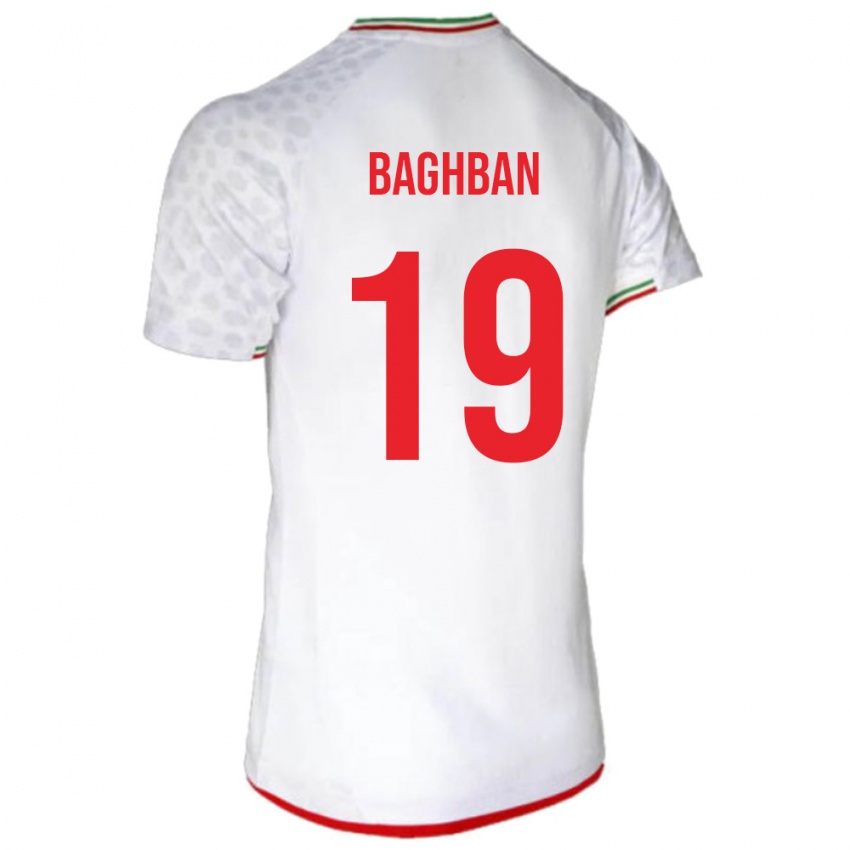 נשים איראן Hadi Baghban #19 לבן אדום ג'רזי ביתית 26-28 חולצה קצרה