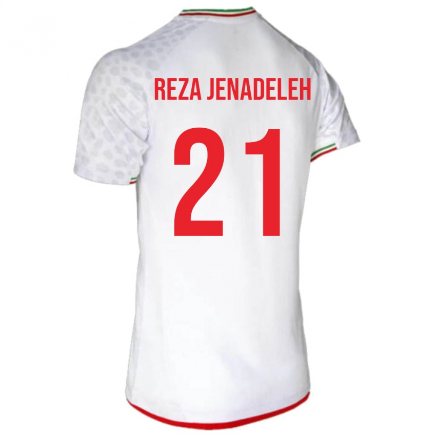 נשים איראן אחמד רזא ג'נאדלה #21 לבן אדום ג'רזי ביתית 26-28 חולצה קצרה