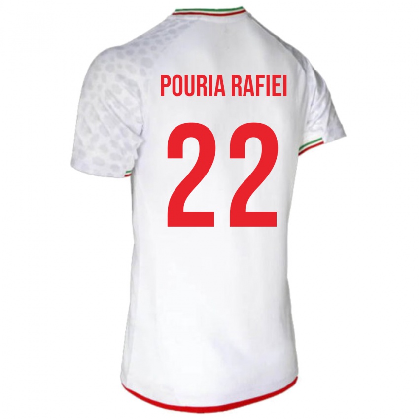 נשים איראן סייד פוריה רפיעי #22 לבן אדום ג'רזי ביתית 26-28 חולצה קצרה