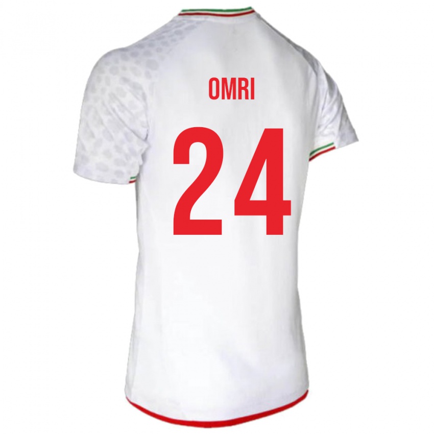 נשים איראן מוחמד עמרי #24 לבן אדום ג'רזי ביתית 26-28 חולצה קצרה