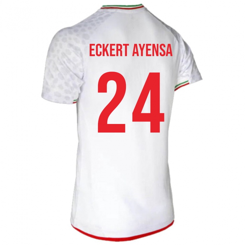 נשים איראן דניס אקרט #24 לבן אדום ג'רזי ביתית 26-28 חולצה קצרה