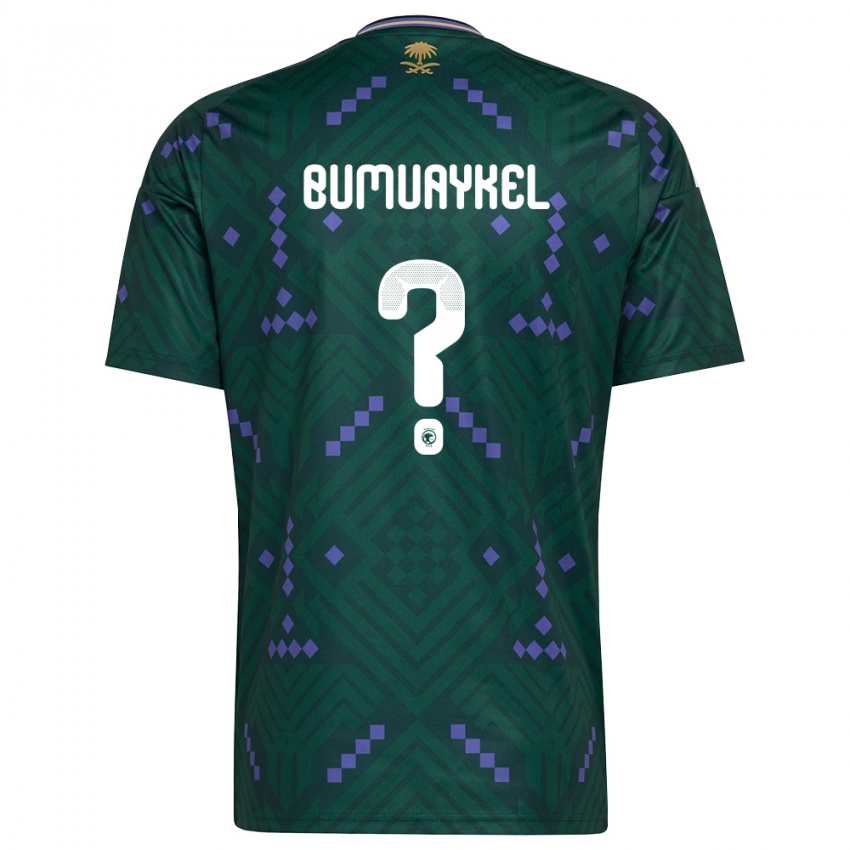 נשים ערב הסעודית Mohammed Bumuaykel #0 ירוק סגול לבן ג'רזי ביתית 26-28 חולצה קצרה