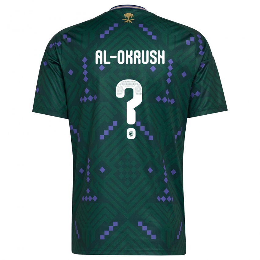 נשים ערב הסעודית Hassan Al-Okrush #0 ירוק סגול לבן ג'רזי ביתית 26-28 חולצה קצרה