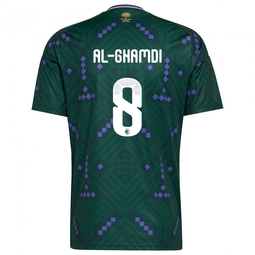 נשים ערב הסעודית Faris Al-Ghamdi #8 ירוק סגול לבן ג'רזי ביתית 26-28 חולצה קצרה