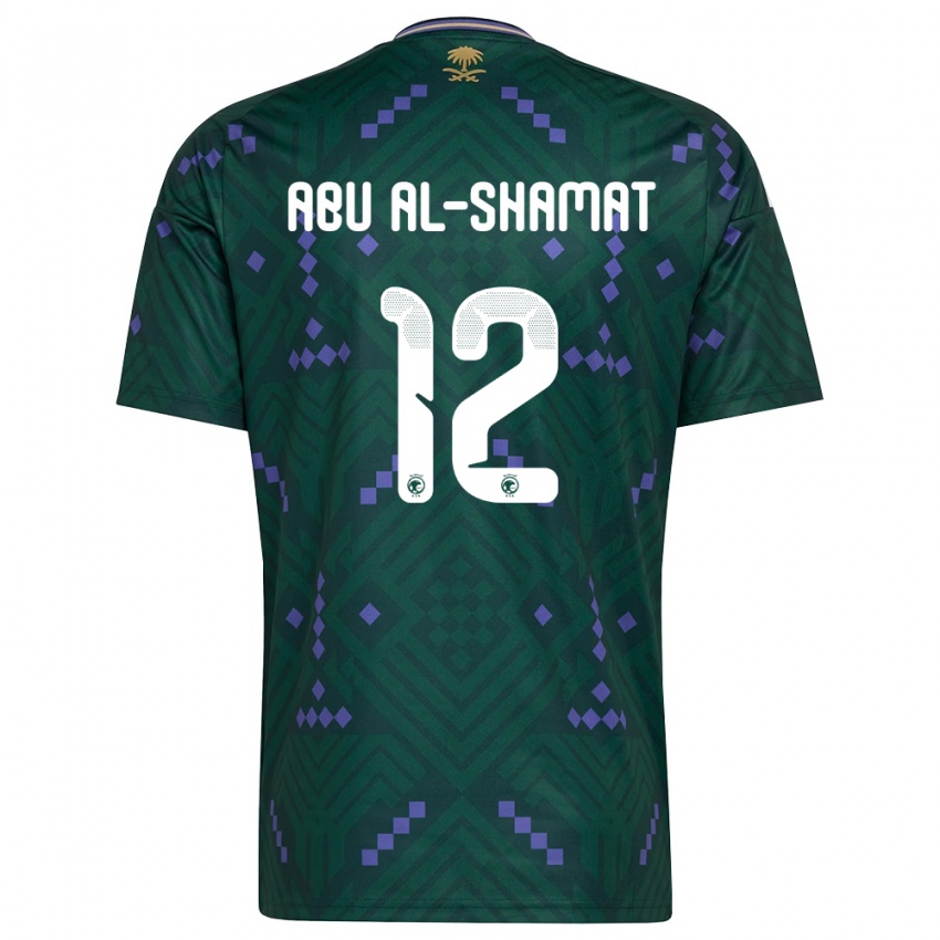 נשים ערב הסעודית Mohammed Abu Al-Shamat #12 ירוק סגול לבן ג'רזי ביתית 26-28 חולצה קצרה