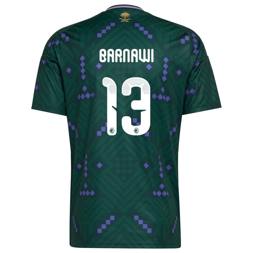 נשים ערב הסעודית עבדולסלאם ברנאווי #13 ירוק סגול לבן ג'רזי ביתית 26-28 חולצה קצרה