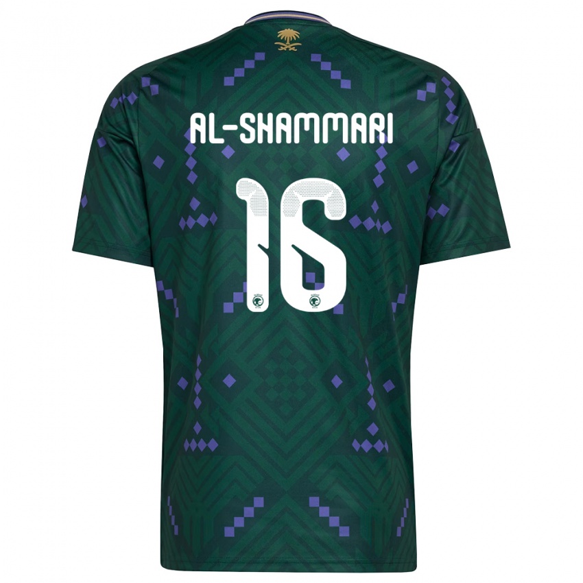 נשים ערב הסעודית Hamad Al-Shammari #16 ירוק סגול לבן ג'רזי ביתית 26-28 חולצה קצרה