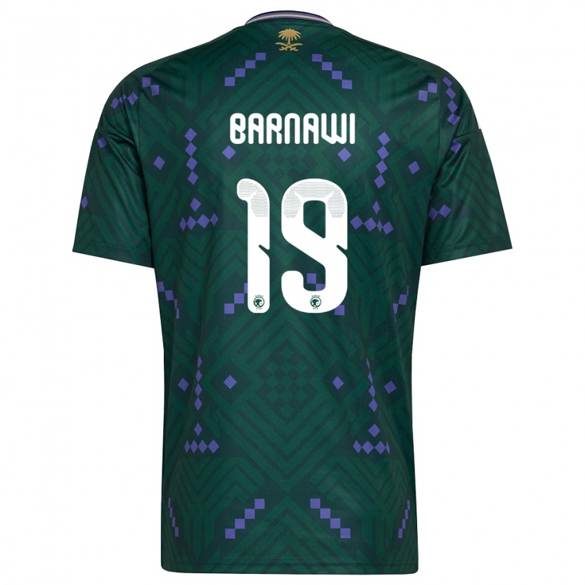 נשים ערב הסעודית מוכתר עלי ברנאווי #19 ירוק סגול לבן ג'רזי ביתית 26-28 חולצה קצרה