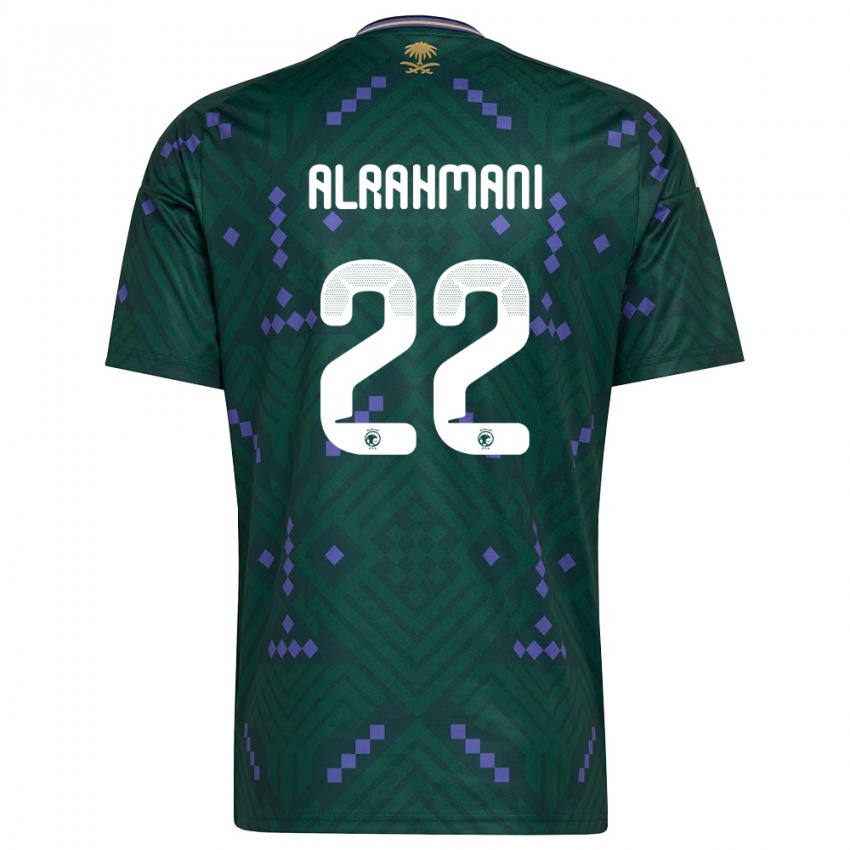 נשים ערב הסעודית סאלח אלרחמני #22 ירוק סגול לבן ג'רזי ביתית 26-28 חולצה קצרה