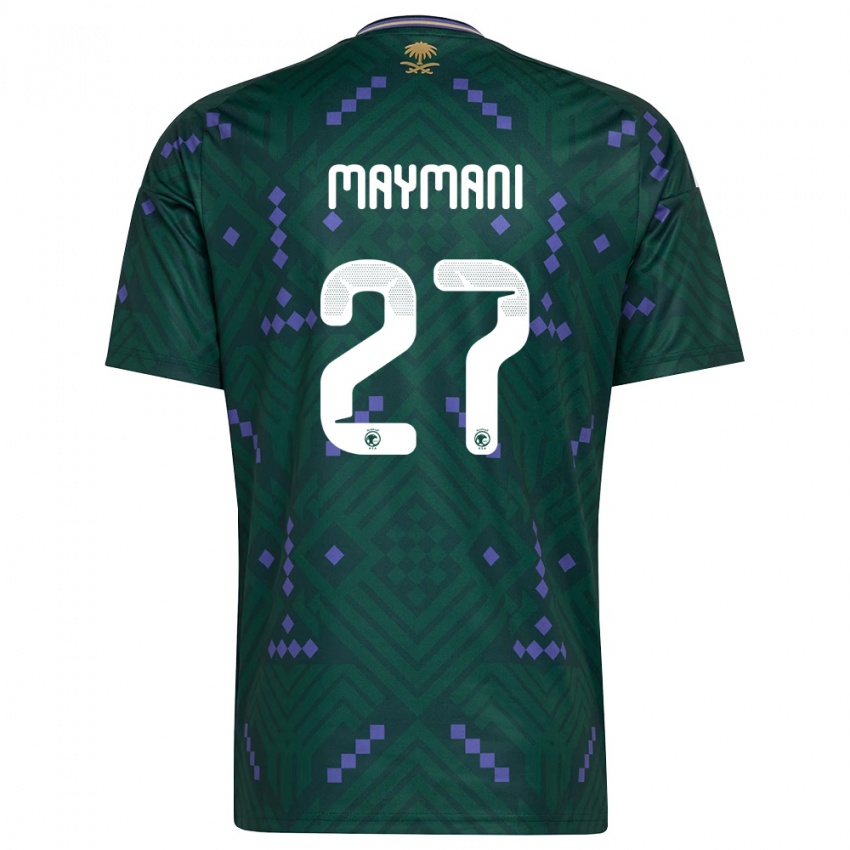 נשים ערב הסעודית Ammar Maymani #27 ירוק סגול לבן ג'רזי ביתית 26-28 חולצה קצרה