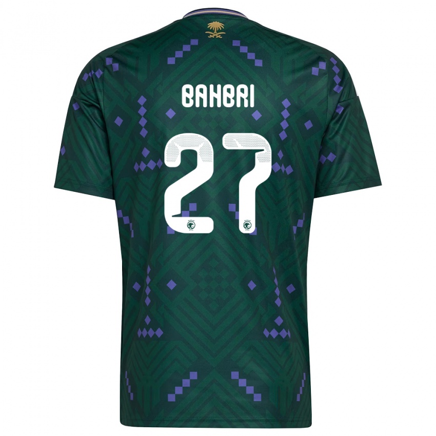 נשים ערב הסעודית התאן באהברי #27 ירוק סגול לבן ג'רזי ביתית 26-28 חולצה קצרה