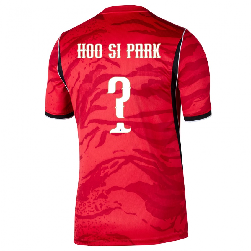 נשים דרום קוריאה Si-Hoo Park #0 אדום לבן שחור ג'רזי ביתית 26-28 חולצה קצרה