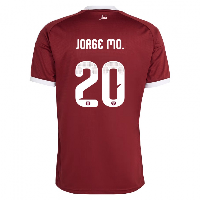נשים קטאר Jorge Diego Jordan Mo. #20 אדום בורדו לבן ג'רזי ביתית 26-28 חולצה קצרה