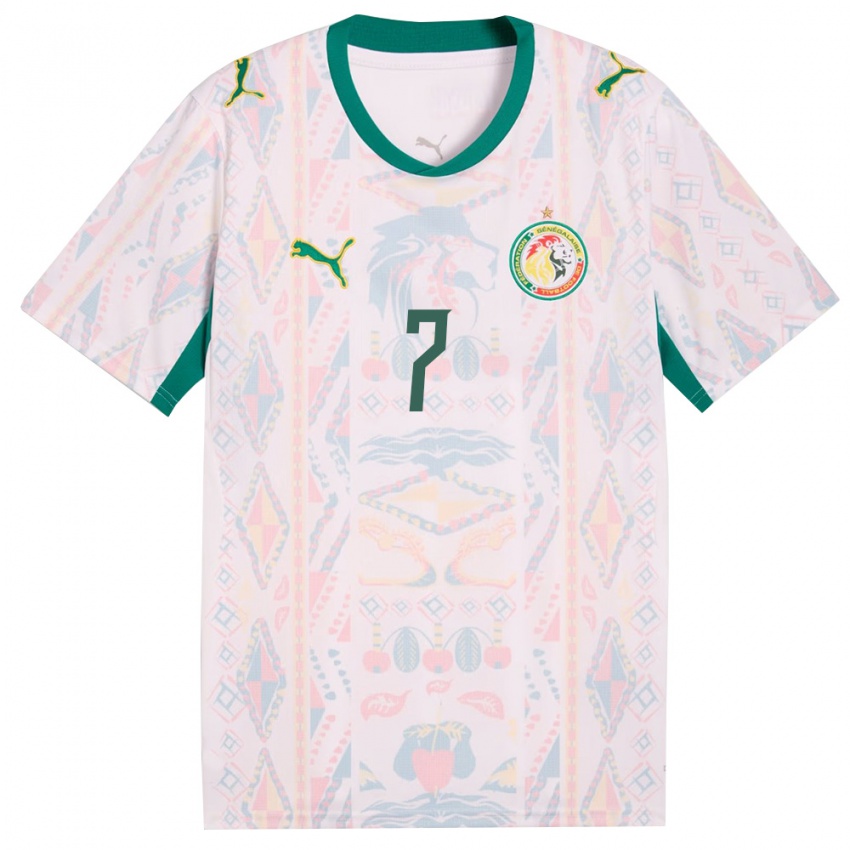 נשים סנגל עומאר דיוף #7 לבן ירוק צהוב ג'רזי ביתית 26-28 חולצה קצרה