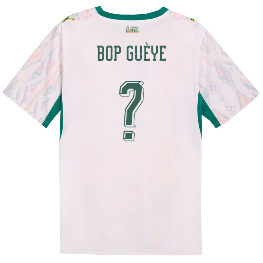 נשים סנגל Bop Guèye #0 לבן ירוק צהוב ג'רזי ביתית 26-28 חולצה קצרה
