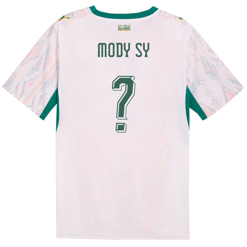 נשים סנגל Mame Mody Sy #0 לבן ירוק צהוב ג'רזי ביתית 26-28 חולצה קצרה